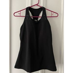 Athleta Racerback black tank w/shelf bra XS